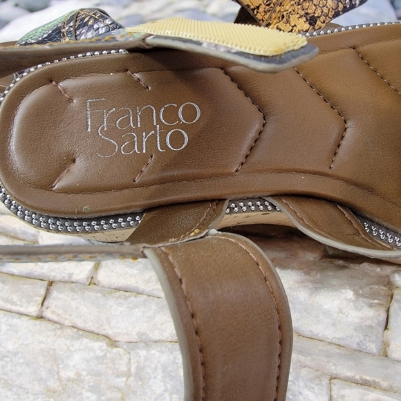 Franco Sarto Woman's size 6M faux Snake print. Velcro closure strap. See more... - Picture 3 of 10